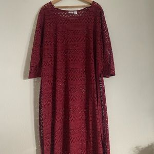 Burgundy Cato Lace Over Dress/Cover Up